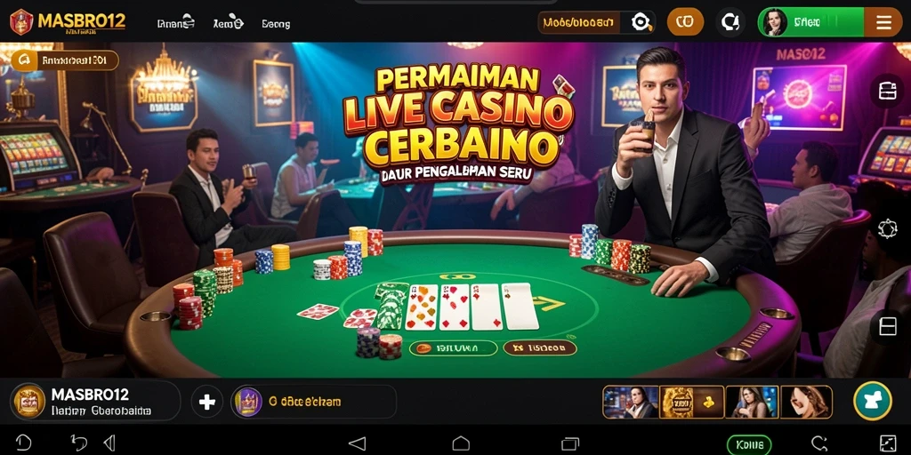 Tampilan gameplay Live Casino MASBRO12 yang interaktif dan menarik.