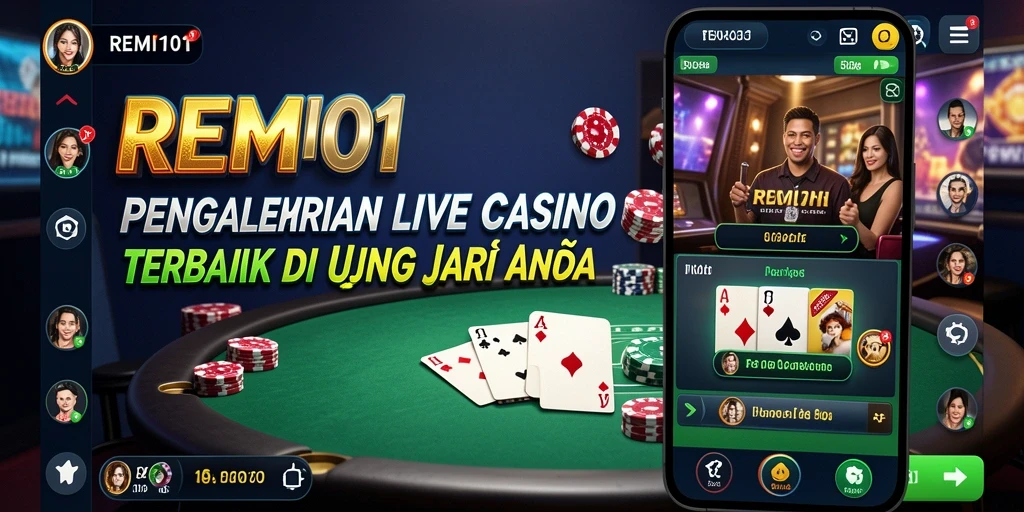 Tampilan gameplay Live Casino REMI101 dengan dealer profesional dan interaksi langsung.